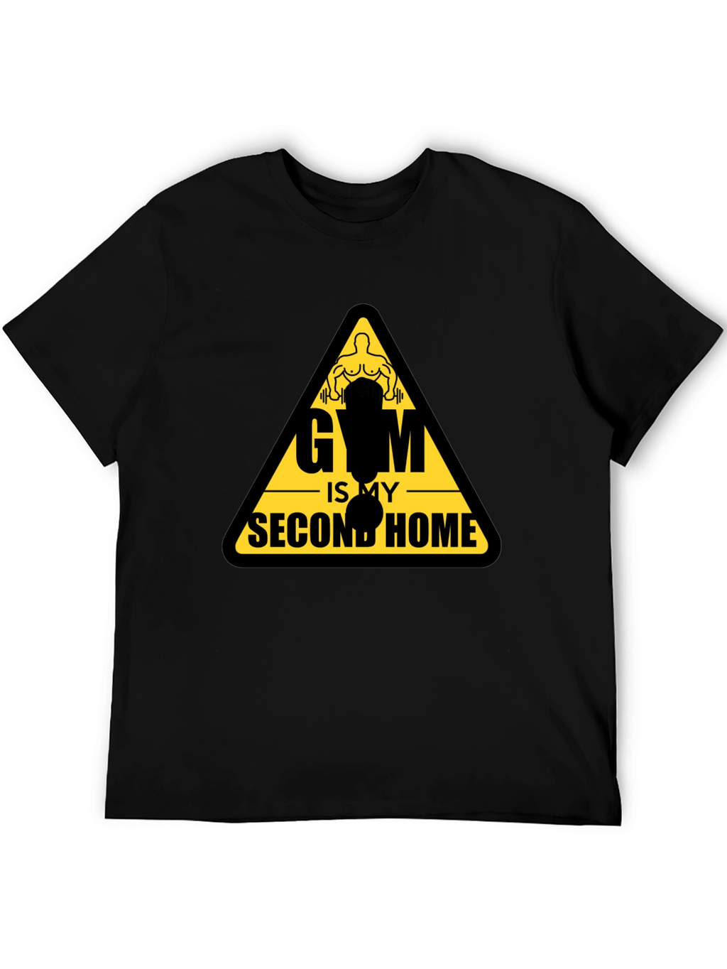 Gym Is My Second Home Black T-Shirt