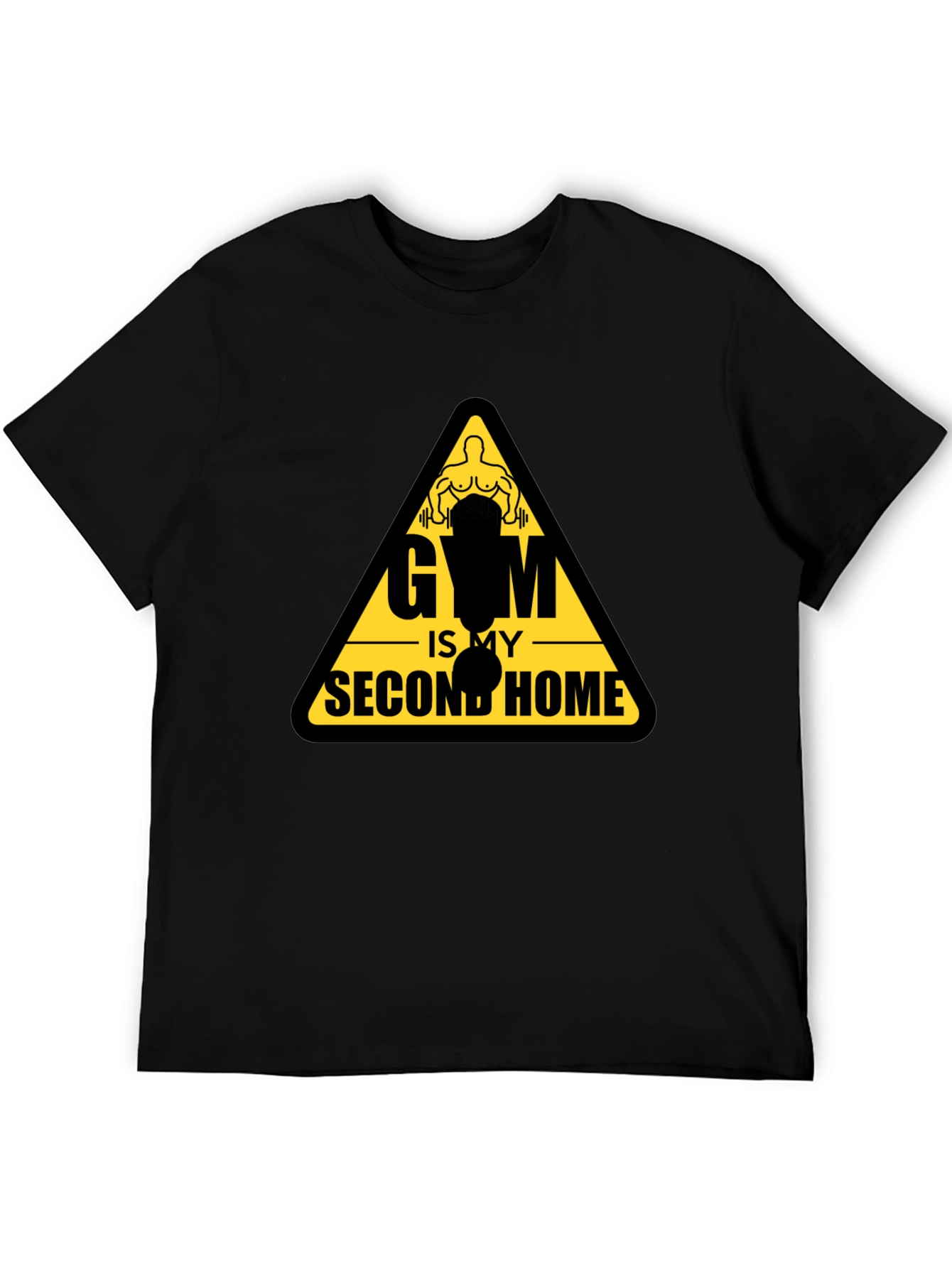 Gym Is My Second Home Black T-Shirt