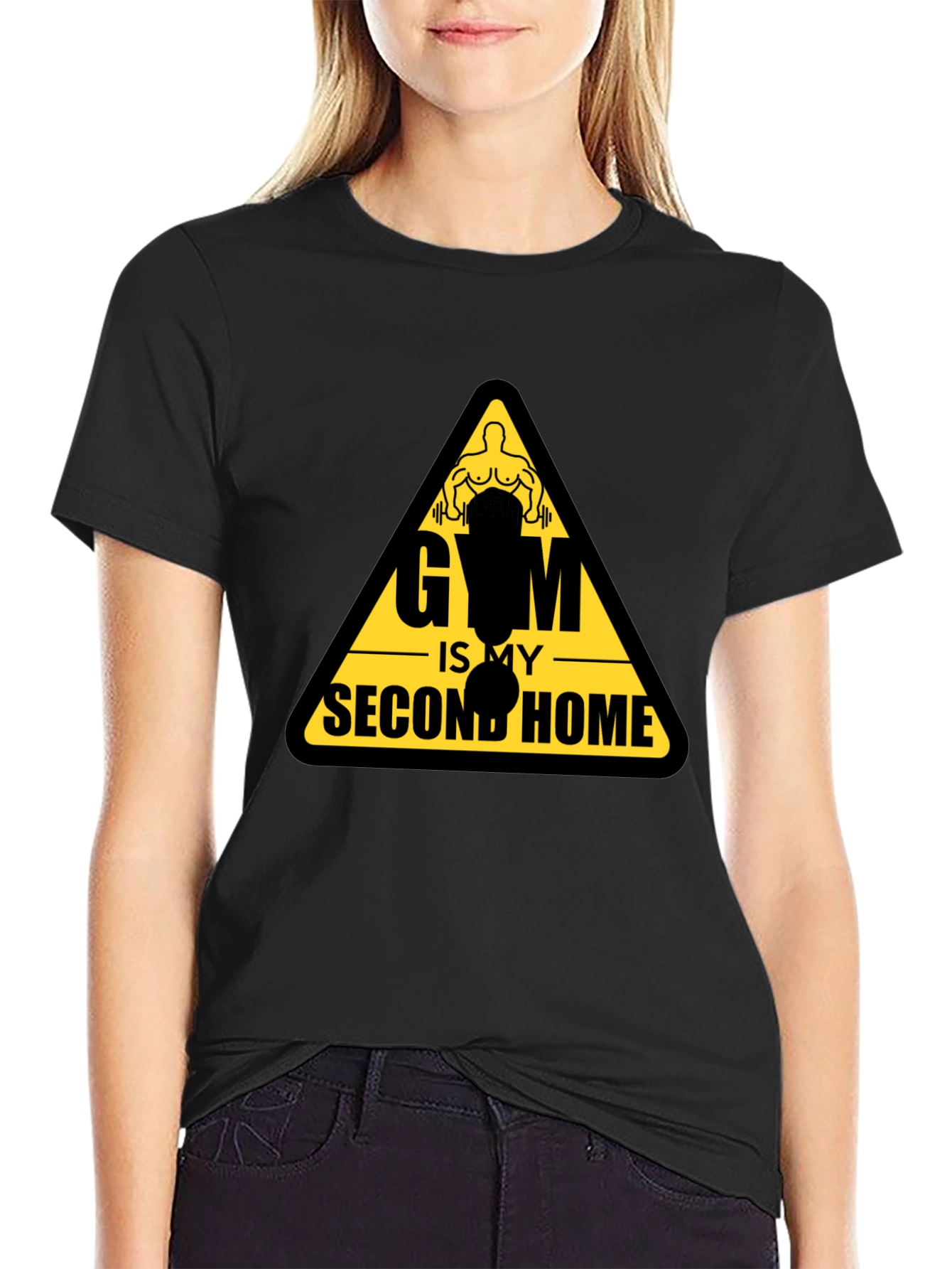 Gym Is My Second Home Black T-Shirt
