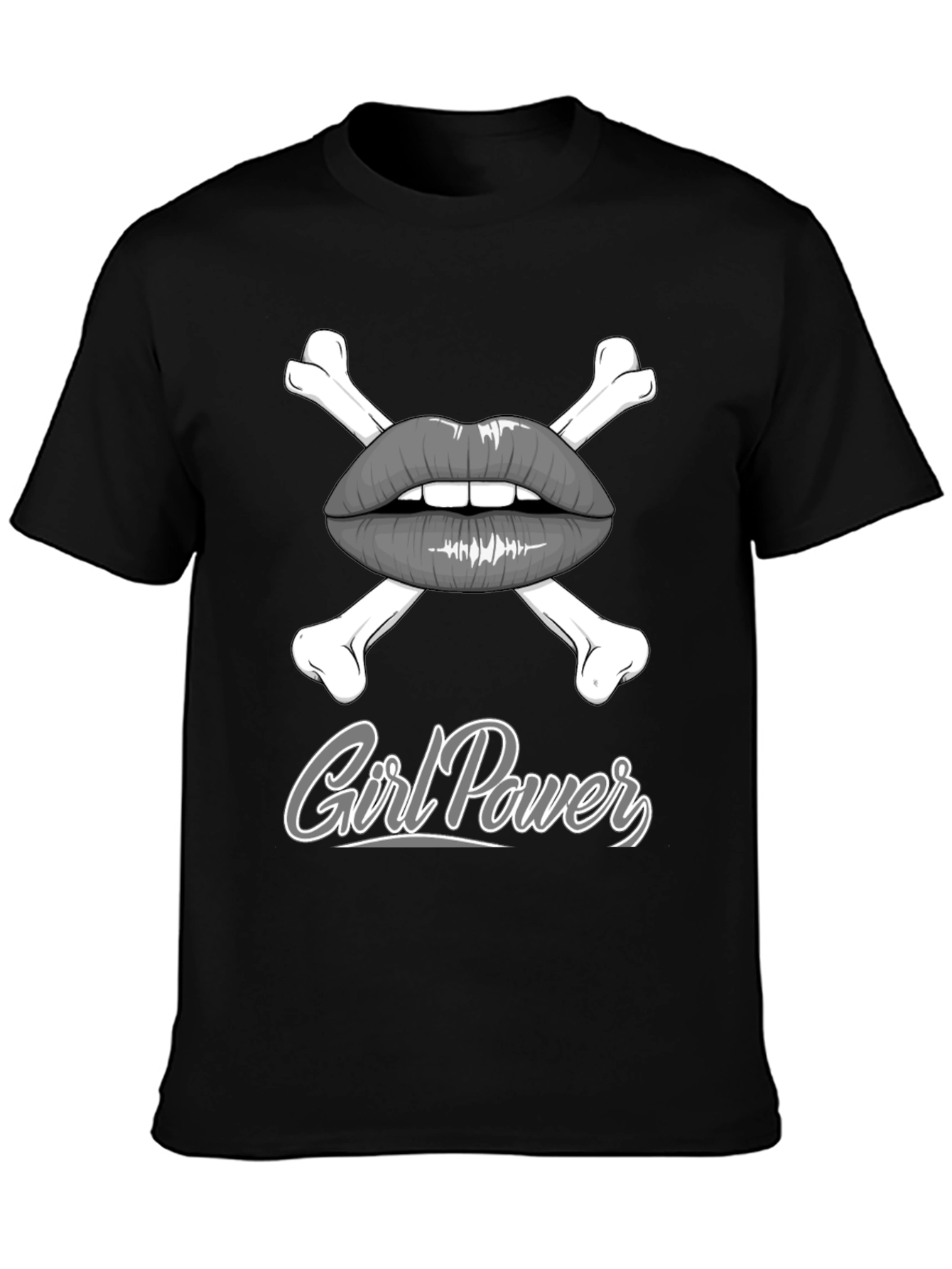 Girl Power Lips & Crossbones Graphic Tee