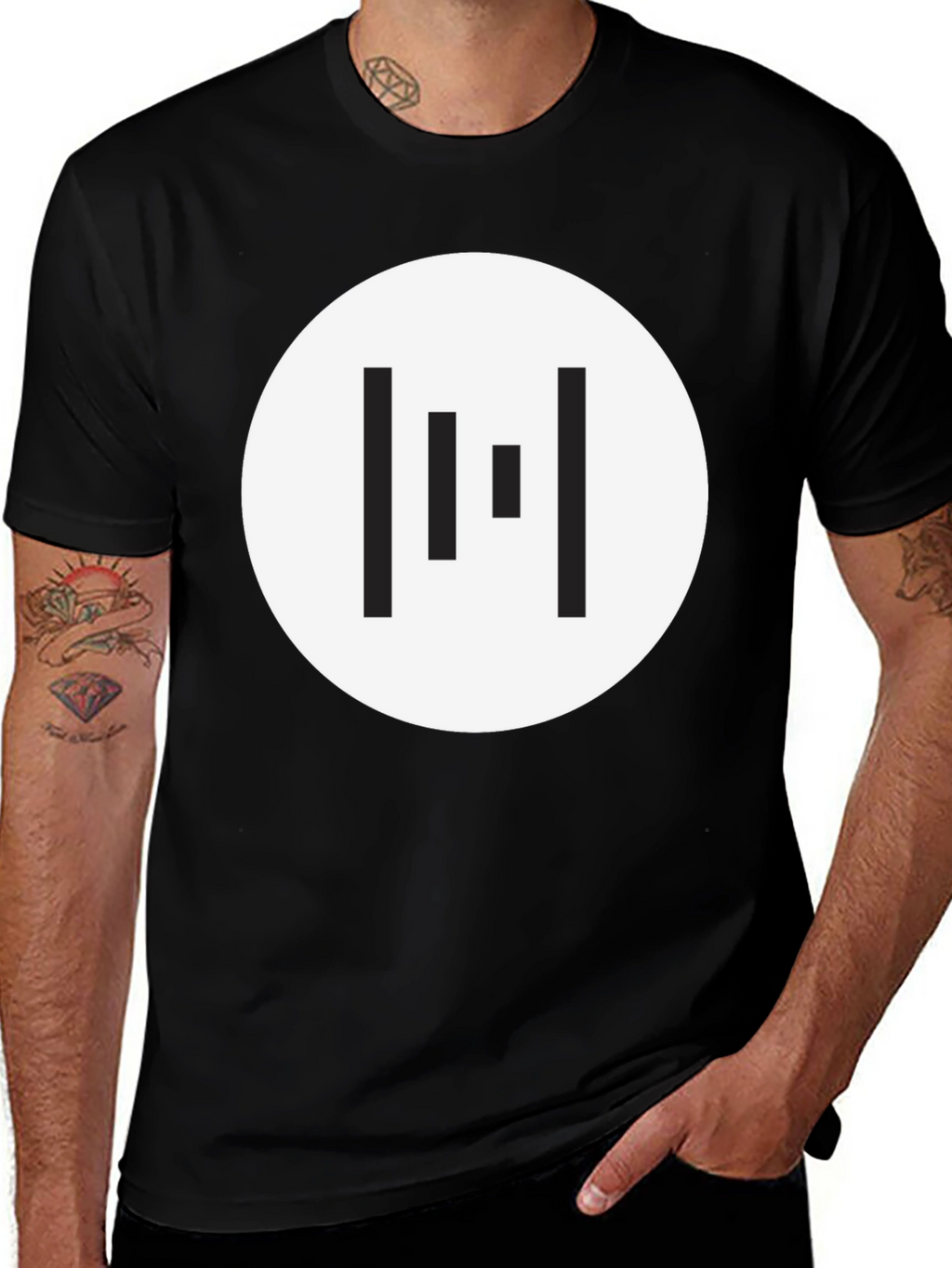 Minimalist Geometric T-Shirt - Black