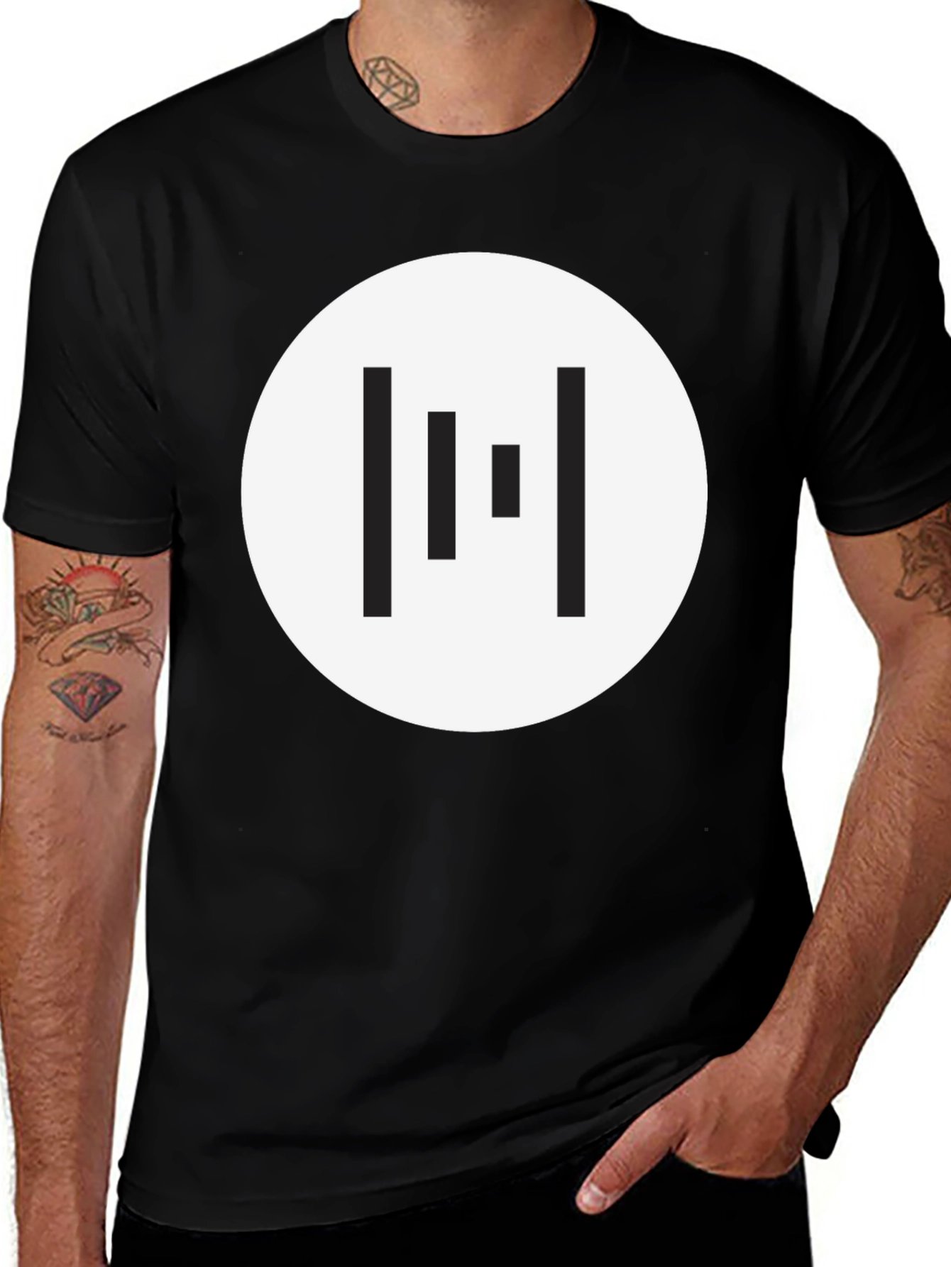 Minimalist Geometric T-Shirt - Black