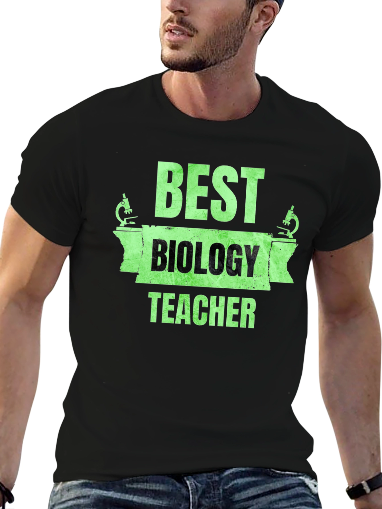 Best Biology Teacher T-Shirt Microscope Graphic