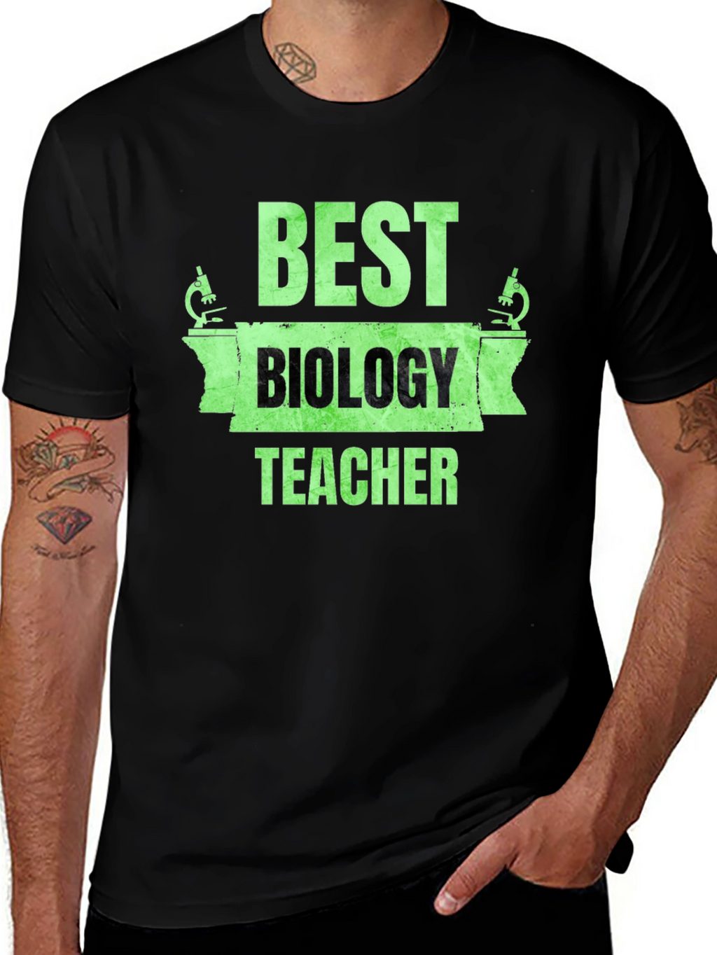 Best Biology Teacher T-Shirt Microscope Graphic