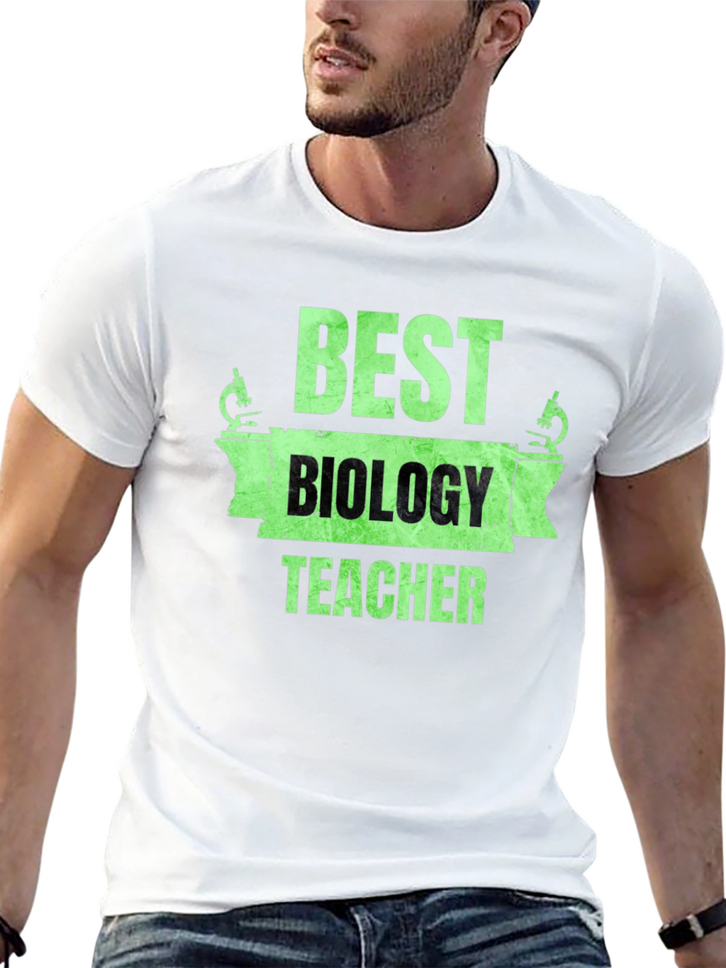 Best Biology Teacher T-Shirt Microscope Graphic