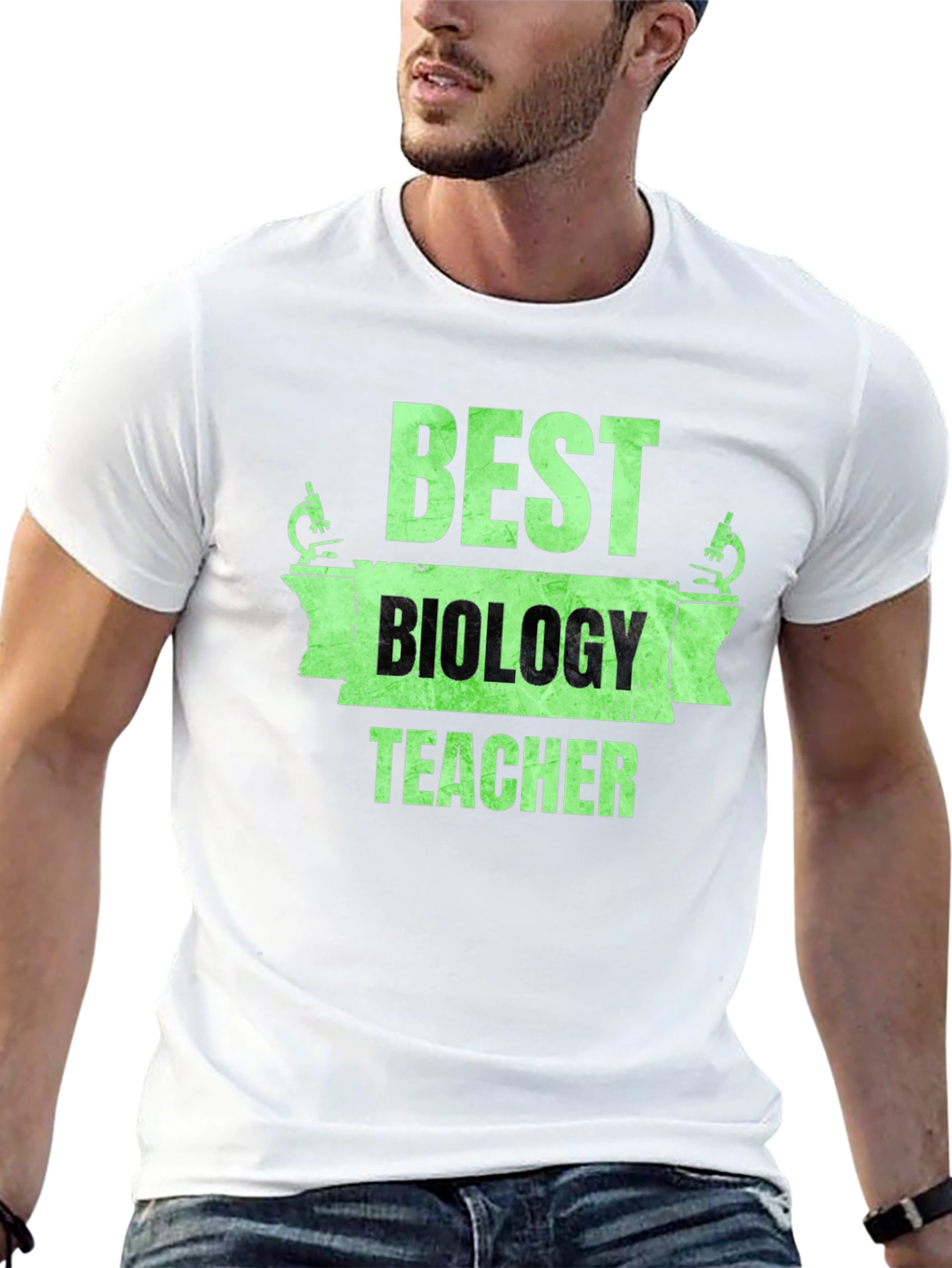 Best Biology Teacher T-Shirt Microscope Graphic