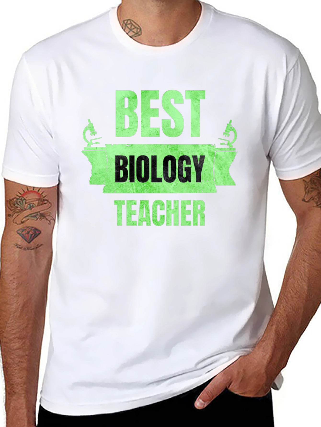 Best Biology Teacher T-Shirt Microscope Graphic
