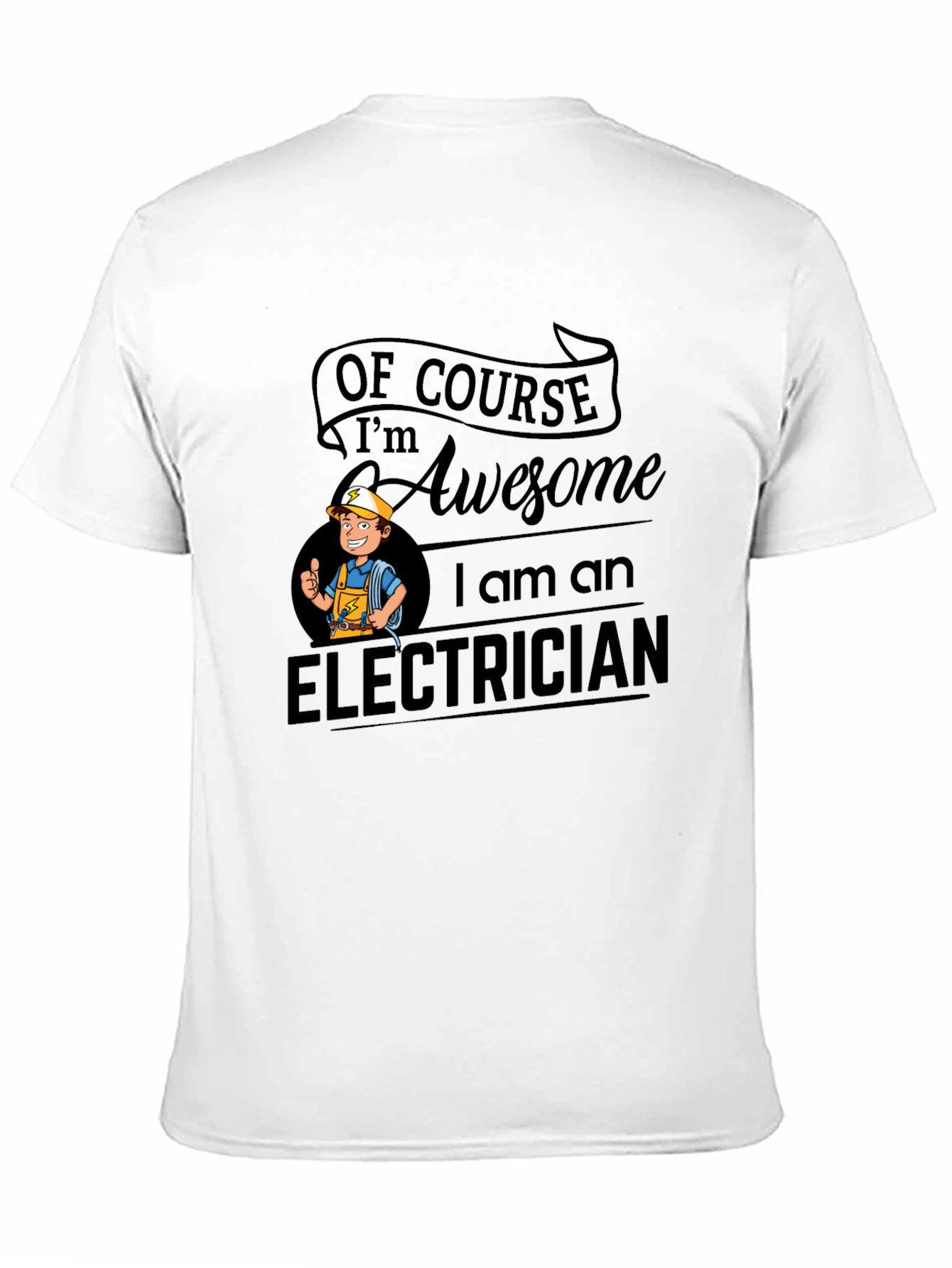 Awesome Electrician Black T-Shirt