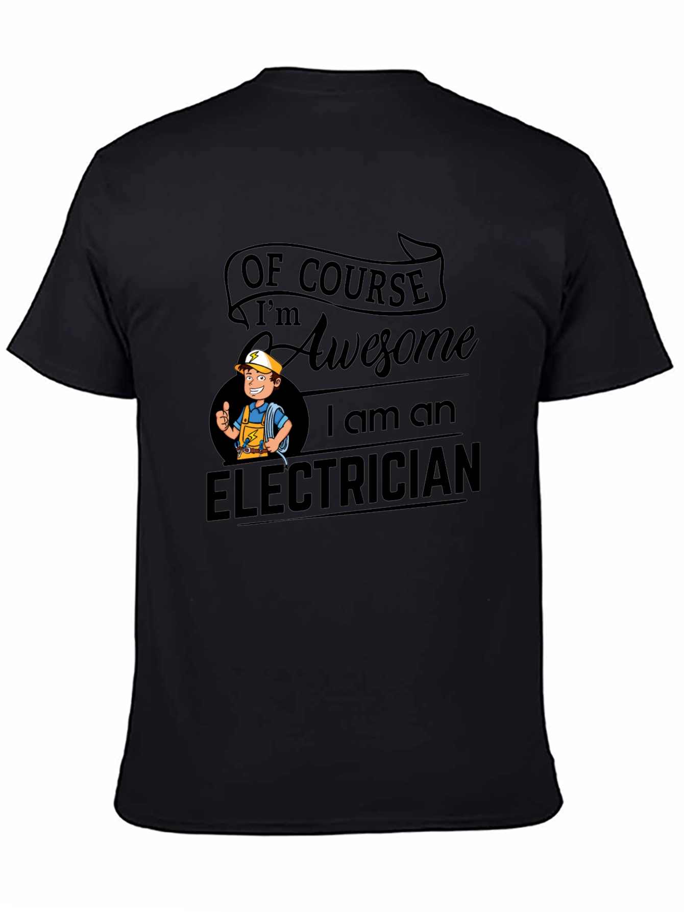 Awesome Electrician Black T-Shirt