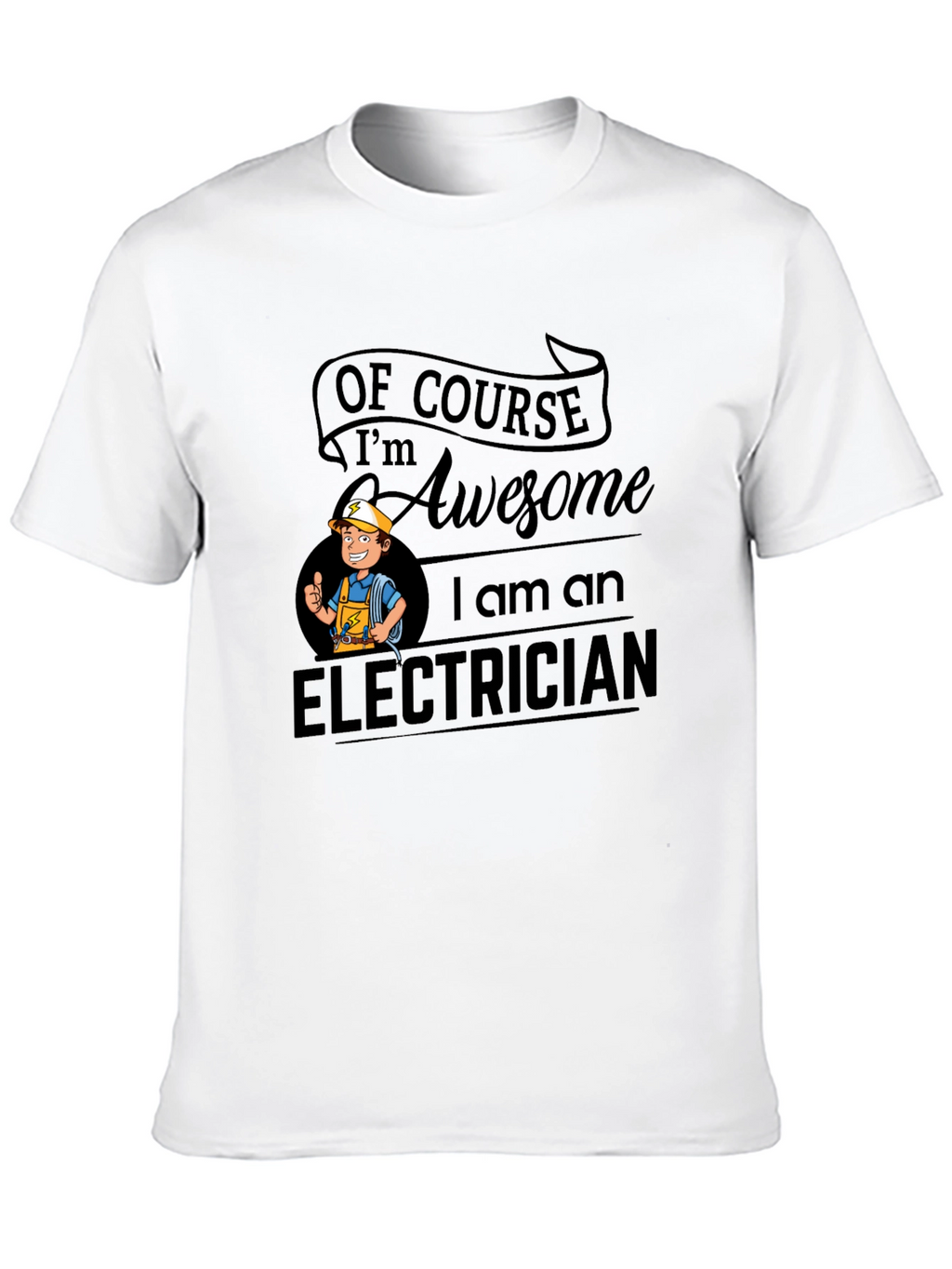 Awesome Electrician Black T-Shirt