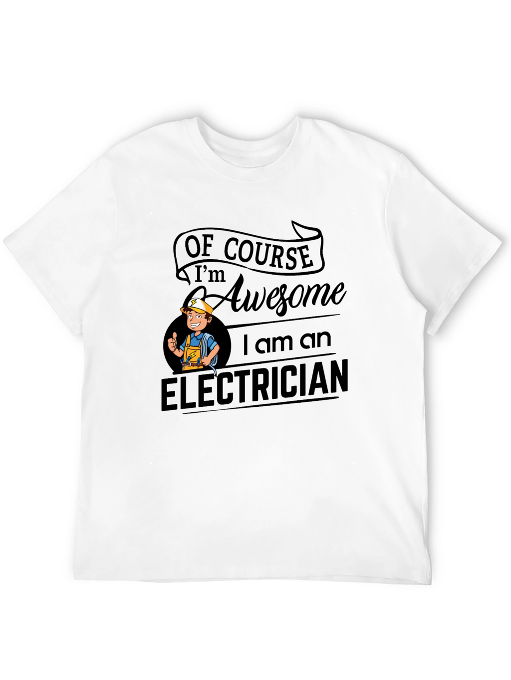 Awesome Electrician Black T-Shirt