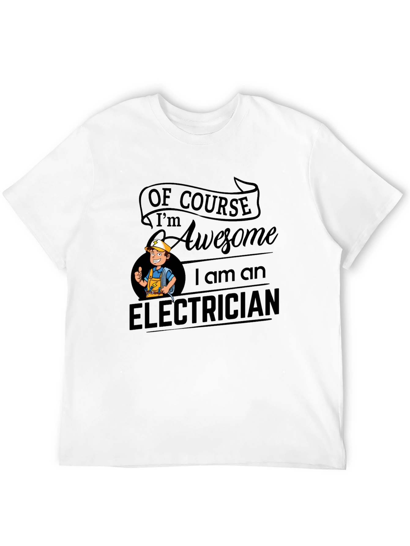 Awesome Electrician Black T-Shirt