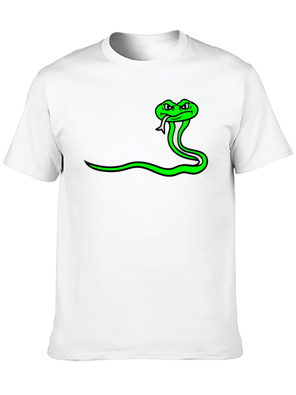 Green Snake Graphic Tee - Black Casual Shirt