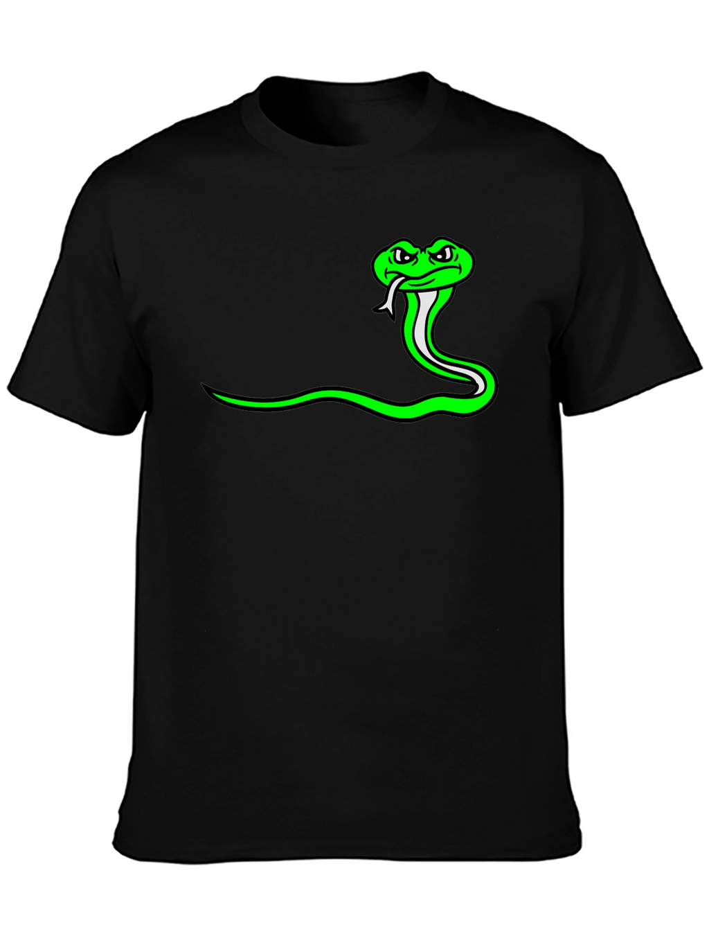 Green Snake Graphic Tee - Black Casual Shirt