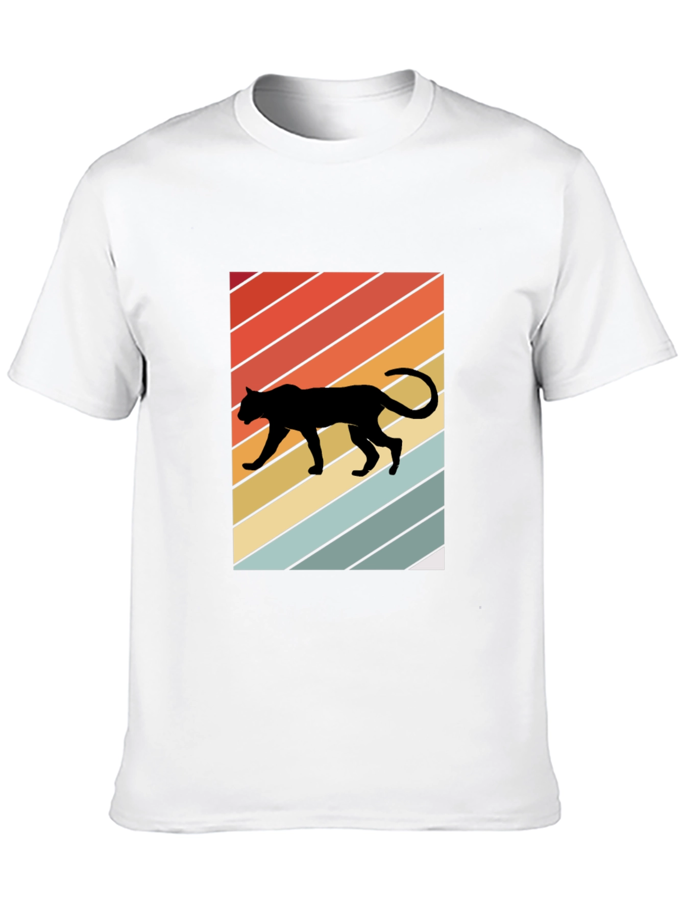 Retro Panther T-Shirt: Black Crew Neck Tee