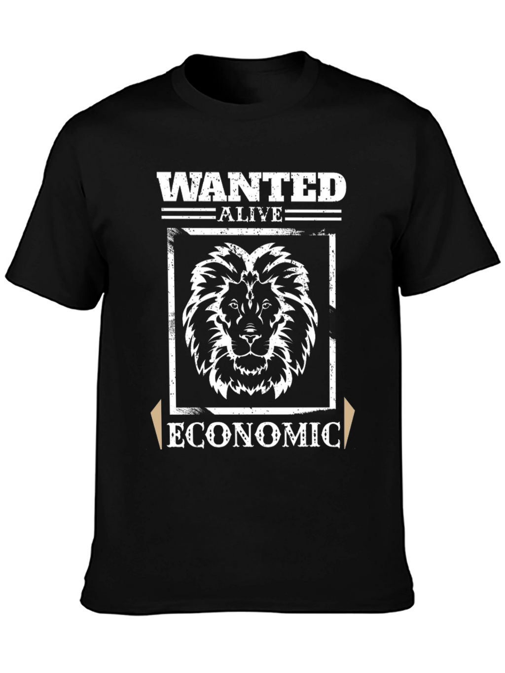 Wanted Alive Economic Lion Graphic T-Shirt