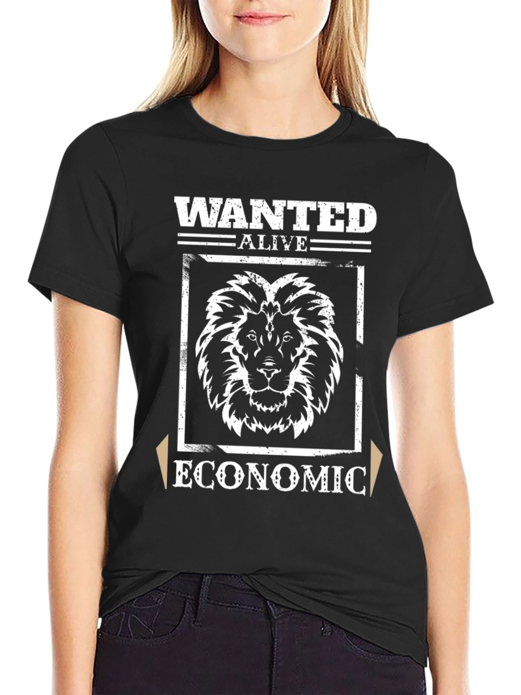 Wanted Alive Economic Lion Graphic T-Shirt