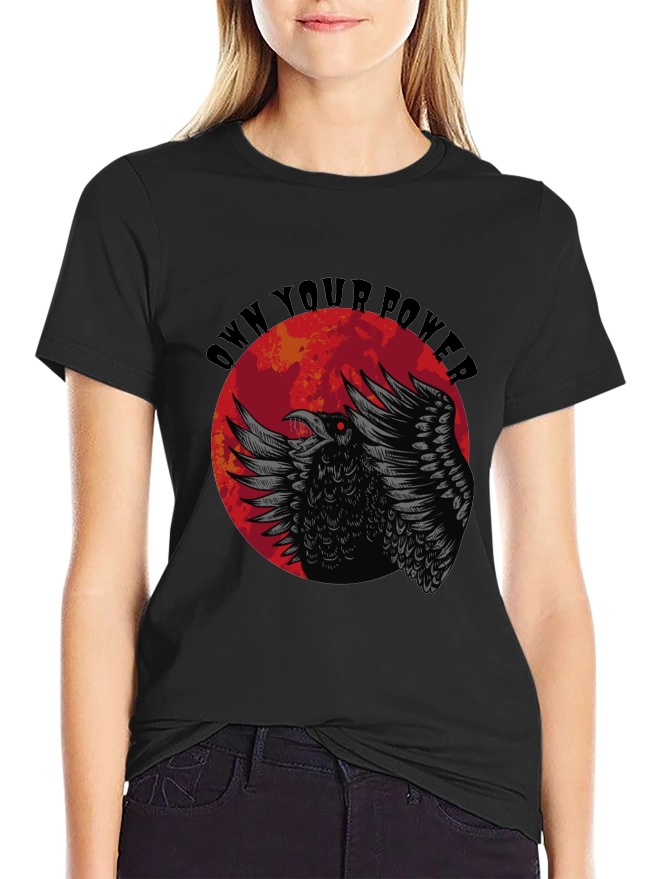 Own Your Power Raven Graphic Tee - Mens Black T-Shirt
