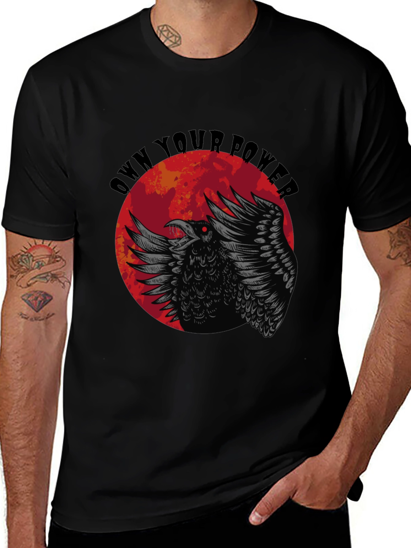 Own Your Power Raven Graphic Tee - Mens Black T-Shirt