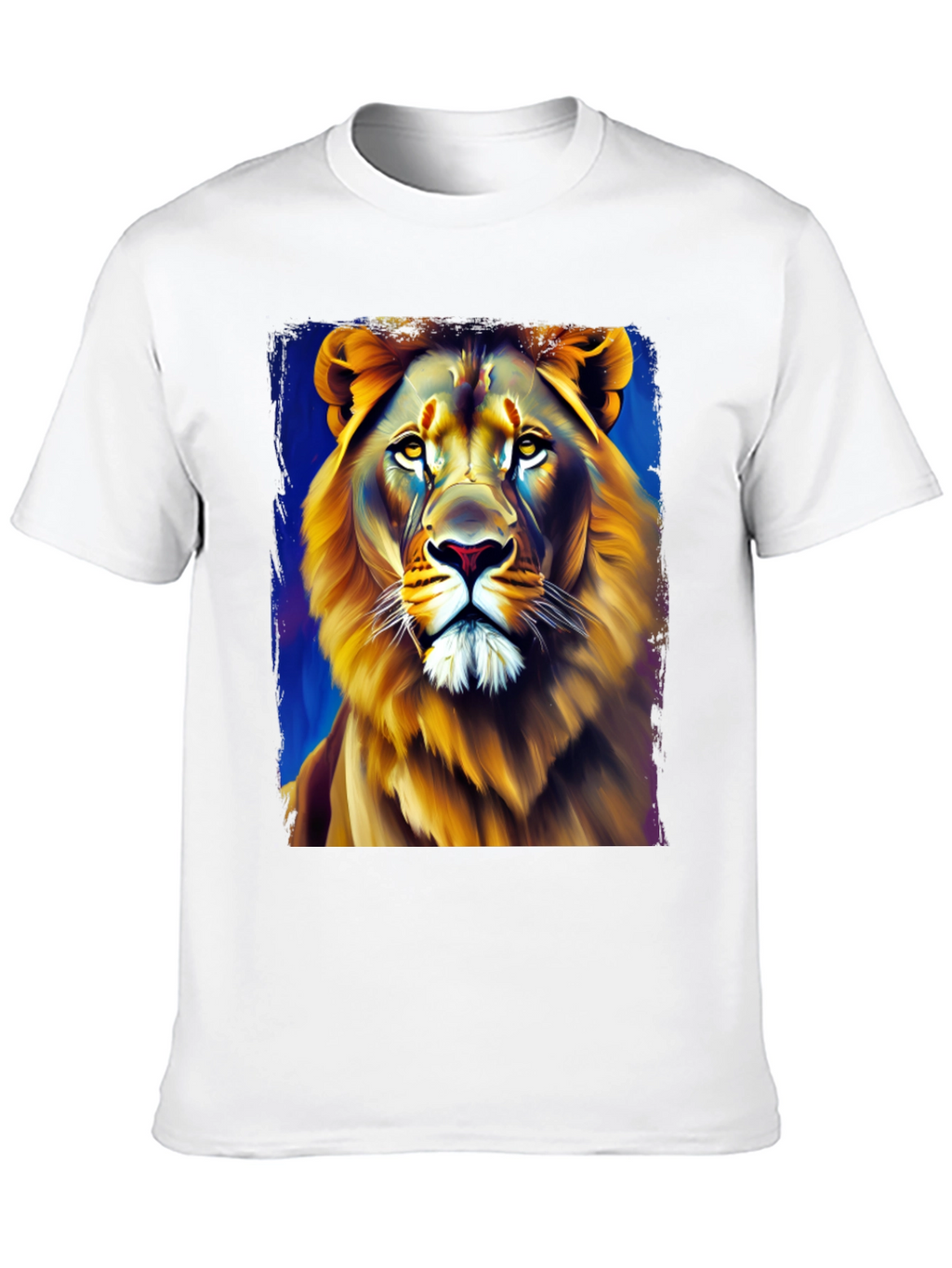Lion Graphic Print Crew Neck T-Shirt