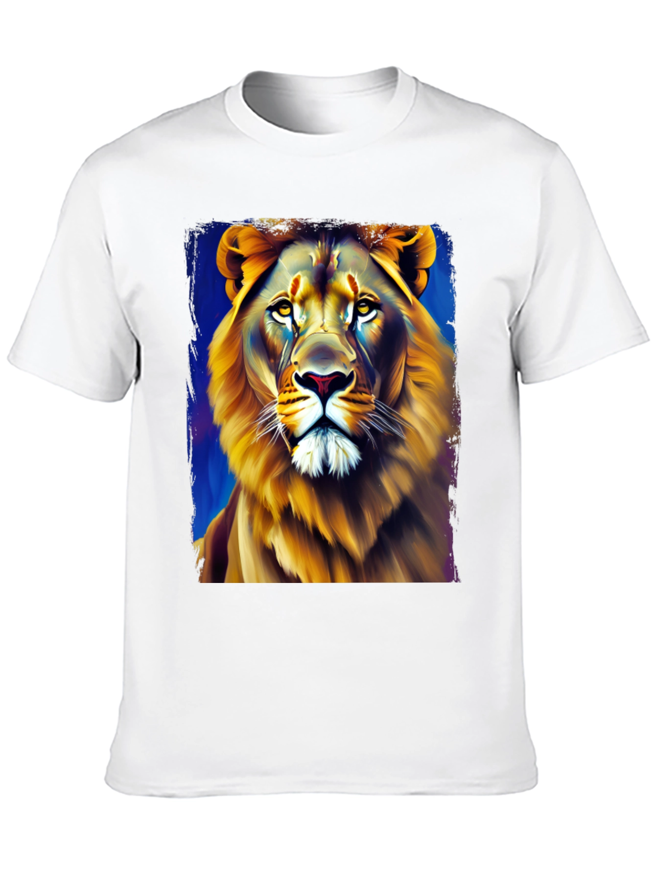 Lion Graphic Print Crew Neck T-Shirt
