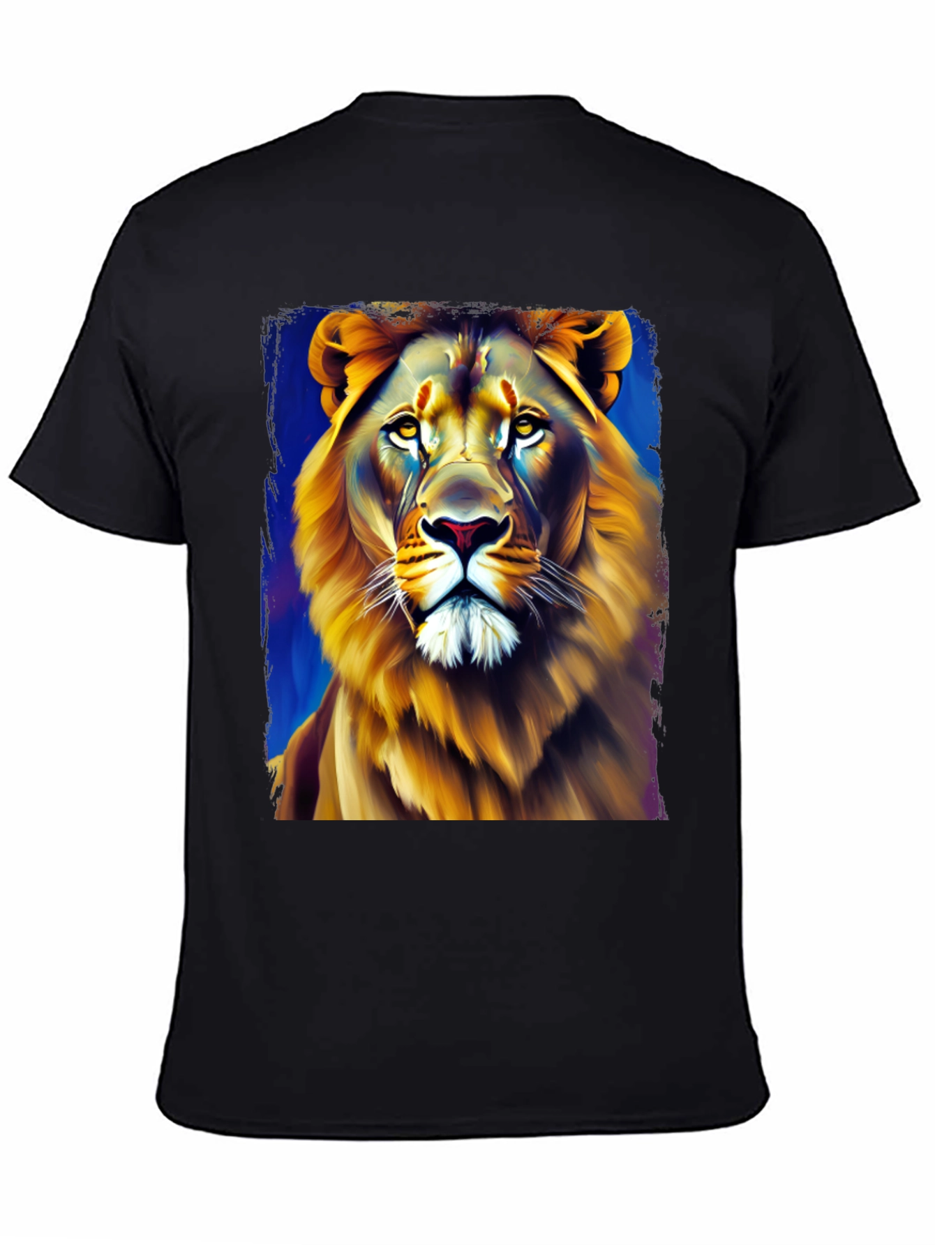 Lion Graphic Print Crew Neck T-Shirt