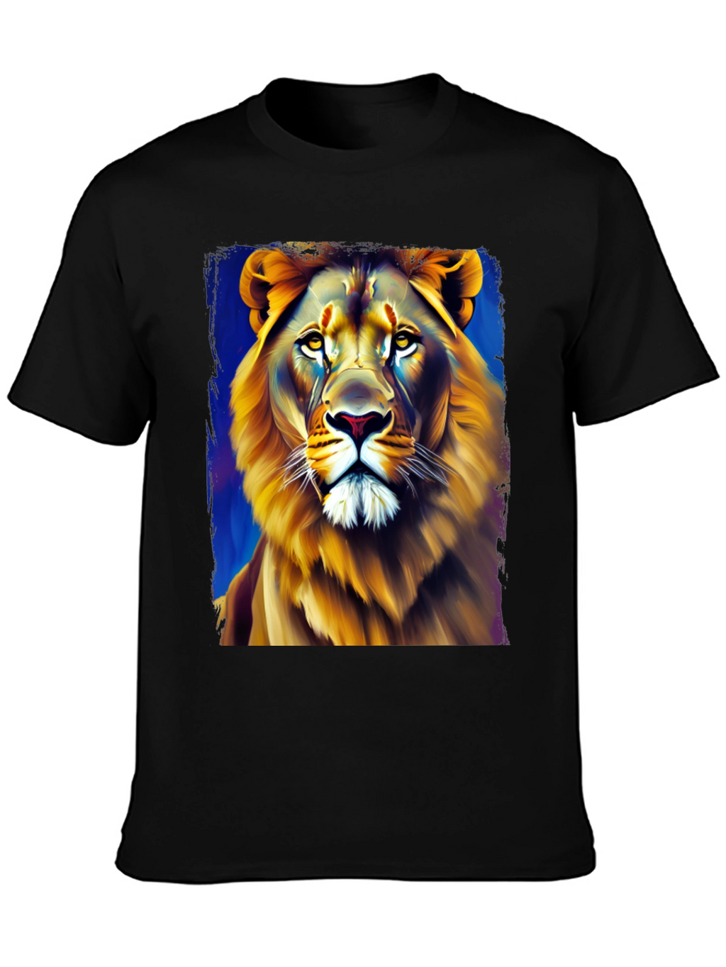 Lion Graphic Print Crew Neck T-Shirt