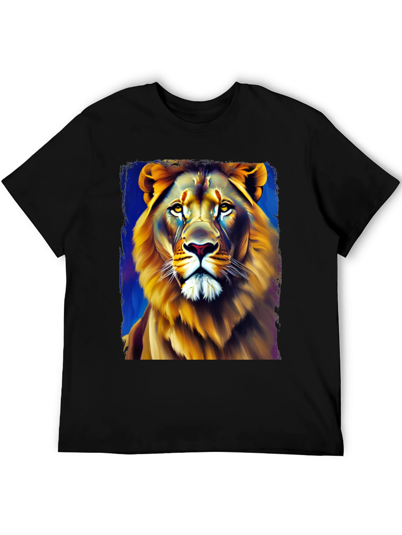 Lion Graphic Print Crew Neck T-Shirt