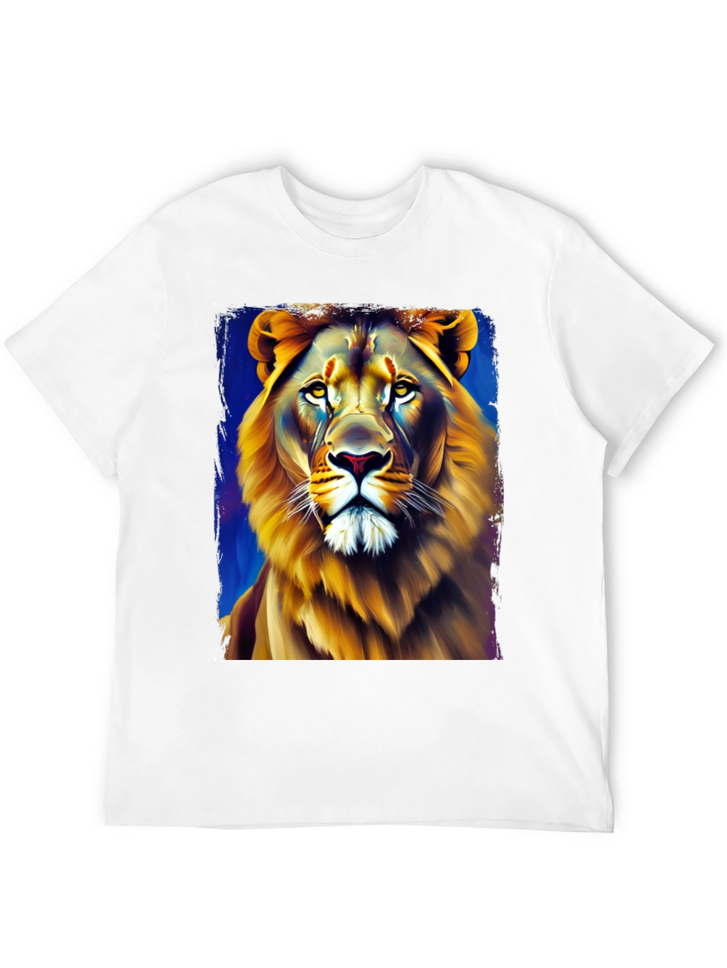 Lion Graphic Print Crew Neck T-Shirt