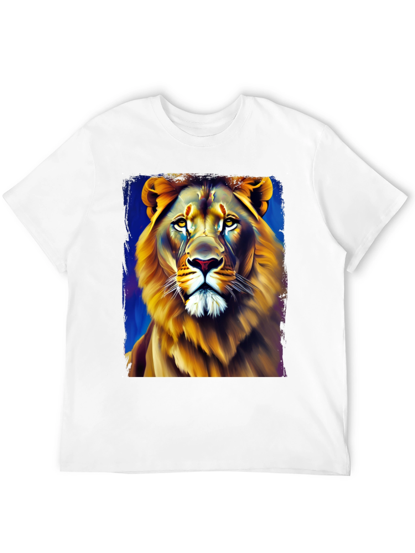 Lion Graphic Print Crew Neck T-Shirt