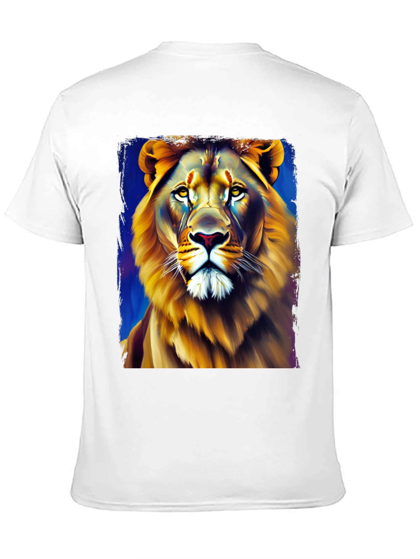 Lion Graphic Print Crew Neck T-Shirt