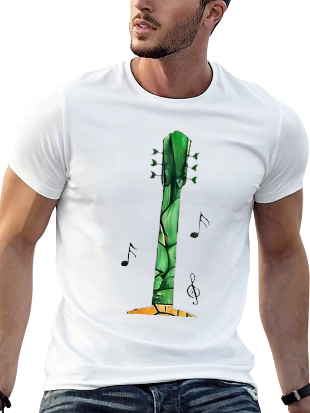 Guitar Asparagus Mens Graphic Tee - Black