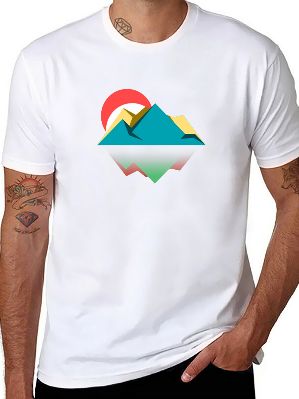 Geometric Mountainscape Graphic Tee