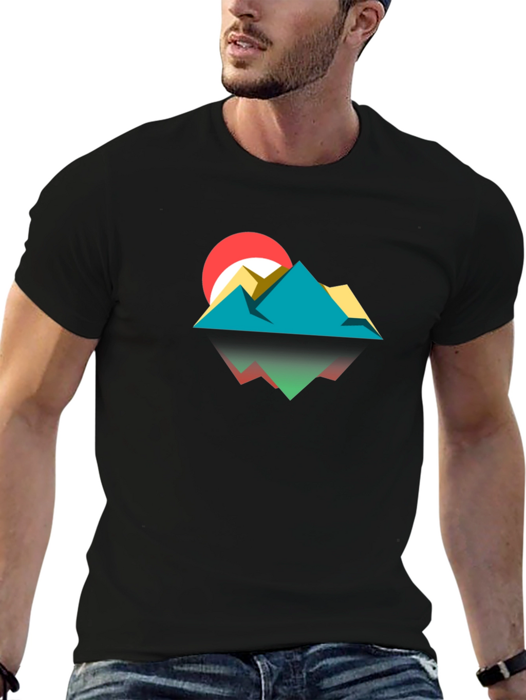 Geometric Mountainscape Graphic Tee