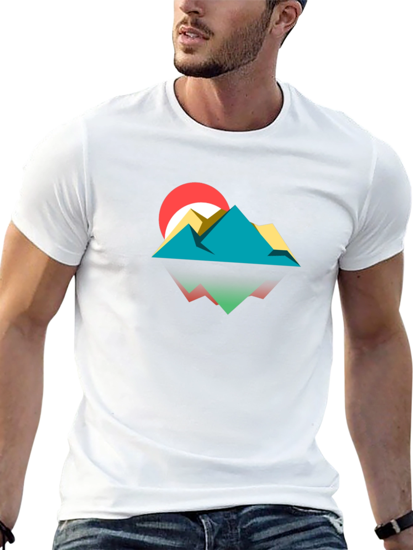 Geometric Mountainscape Graphic Tee