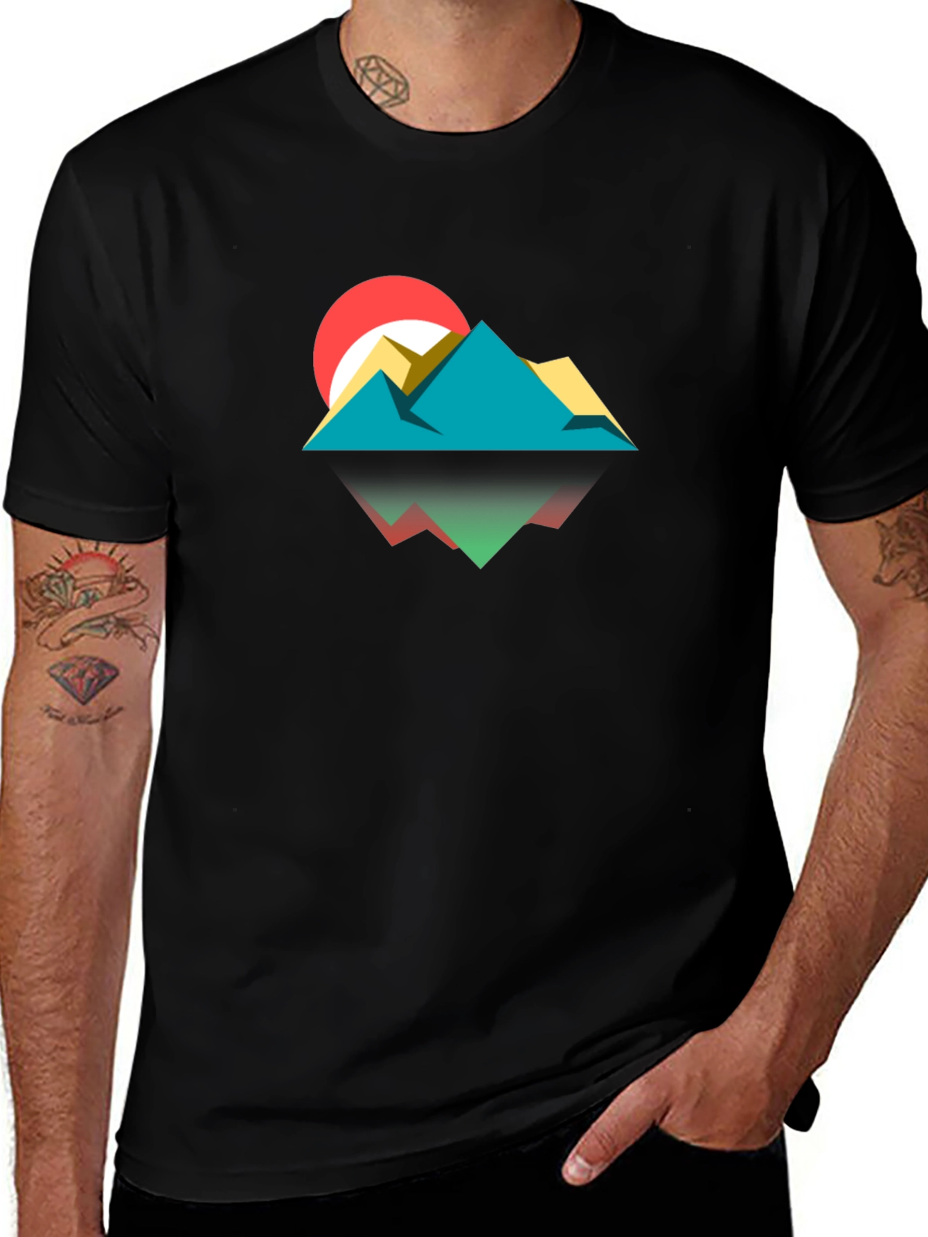 Geometric Mountainscape Graphic Tee