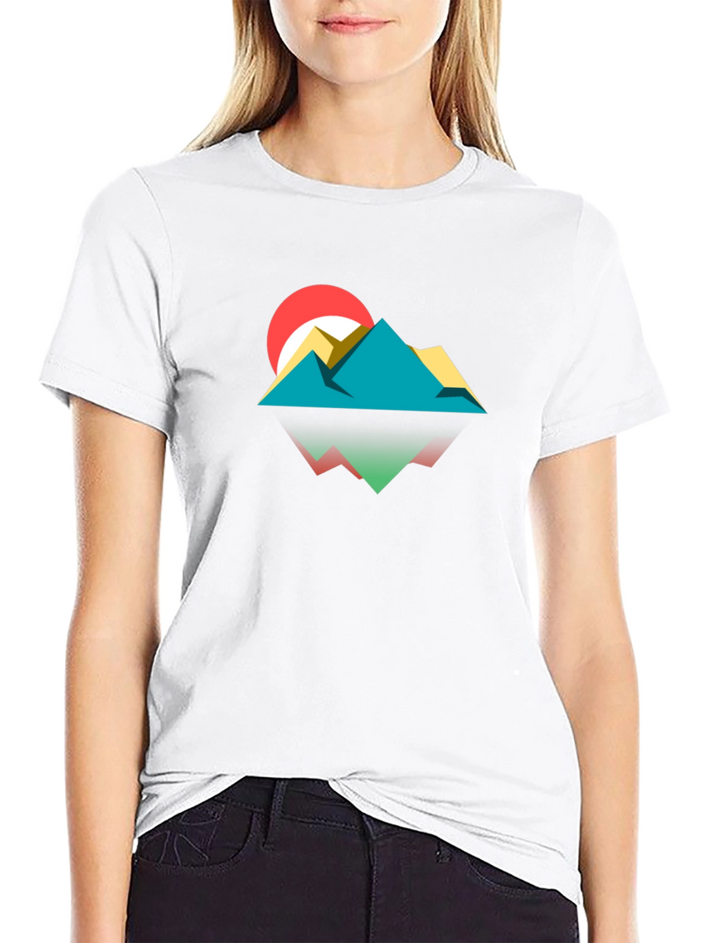 Geometric Mountainscape Graphic Tee