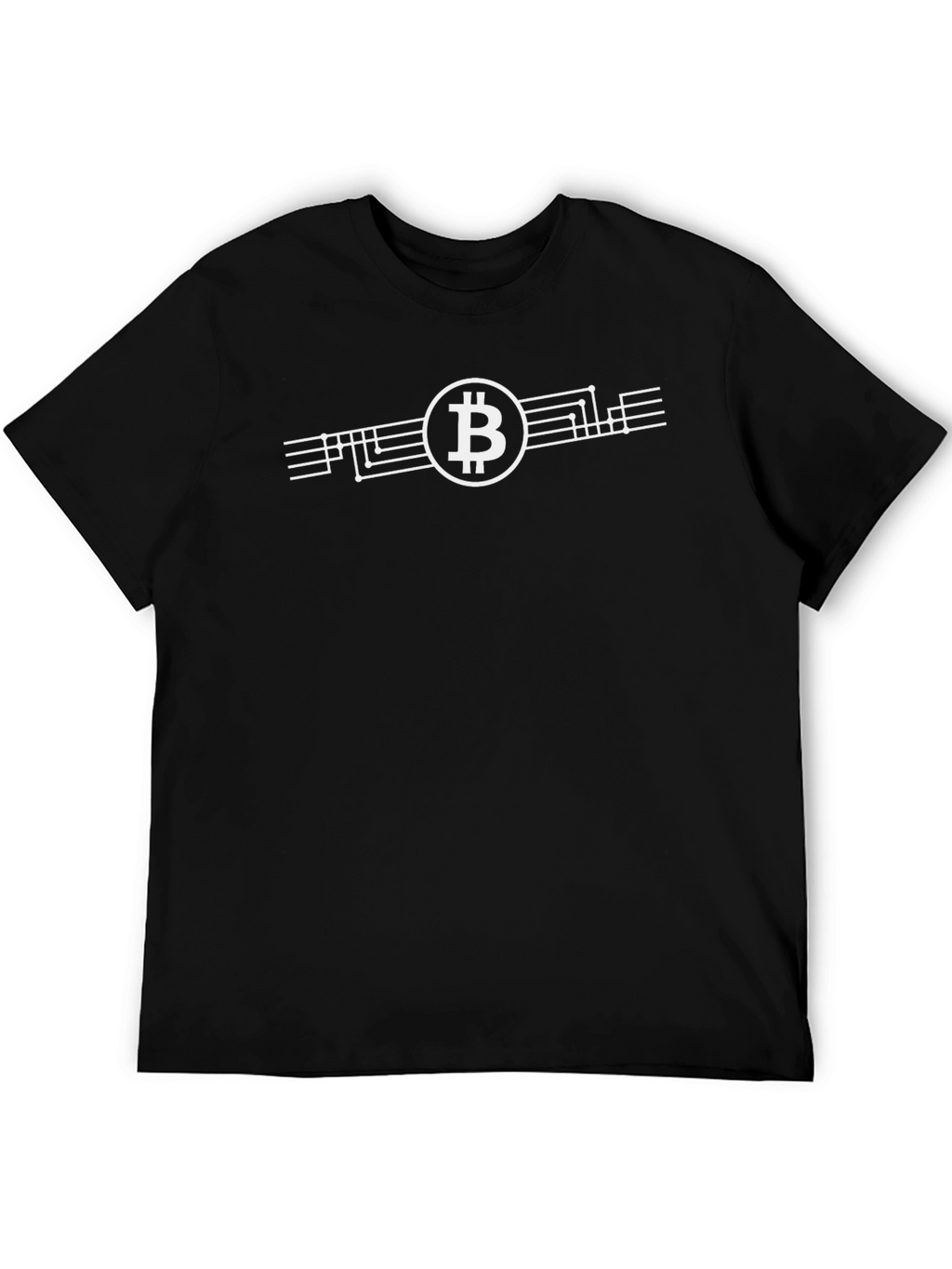 Bitcoin Circuit Board Graphic Tee - Black Cotton T-Shirt