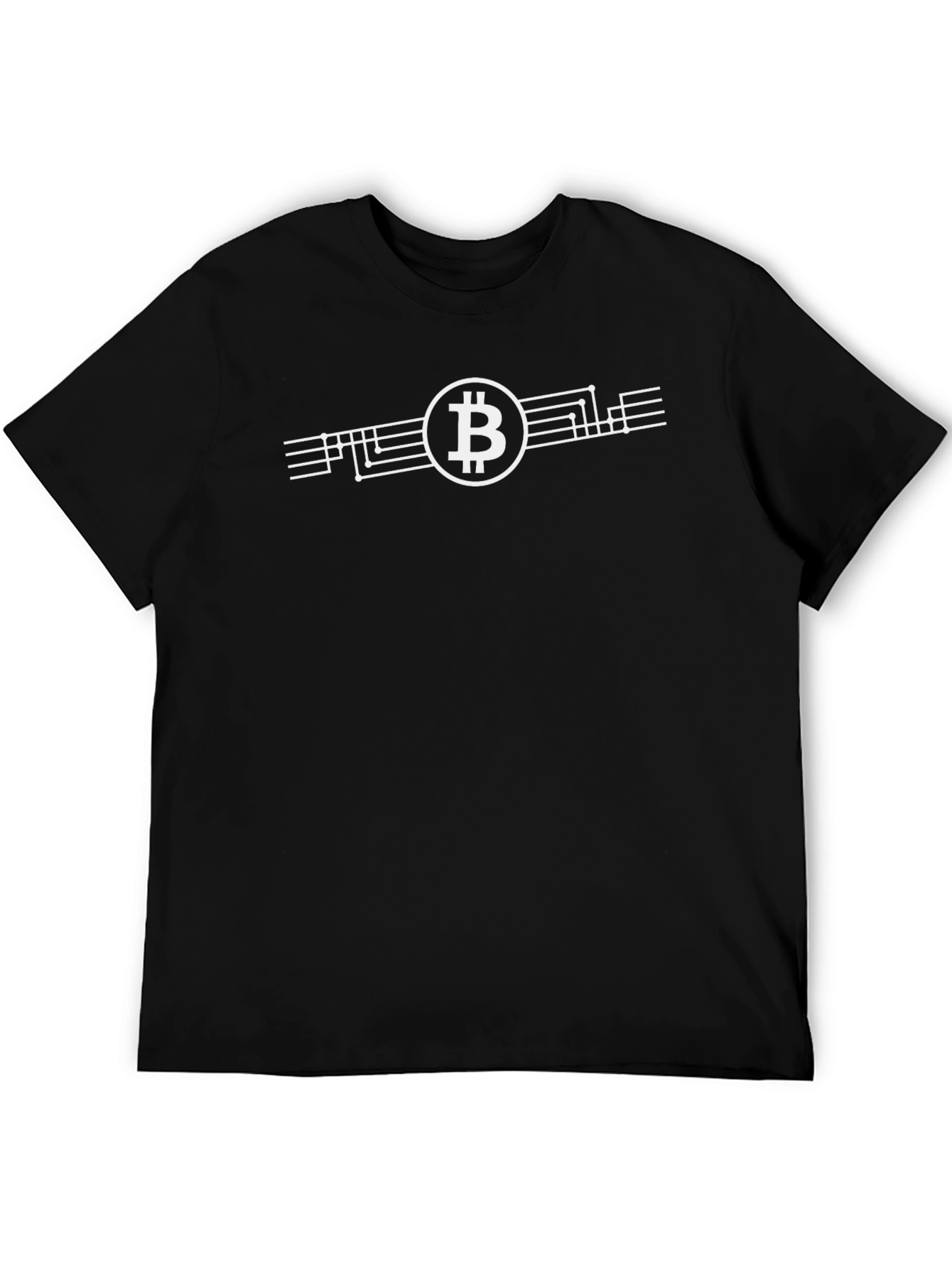 Bitcoin Circuit Board Graphic Tee - Black Cotton T-Shirt