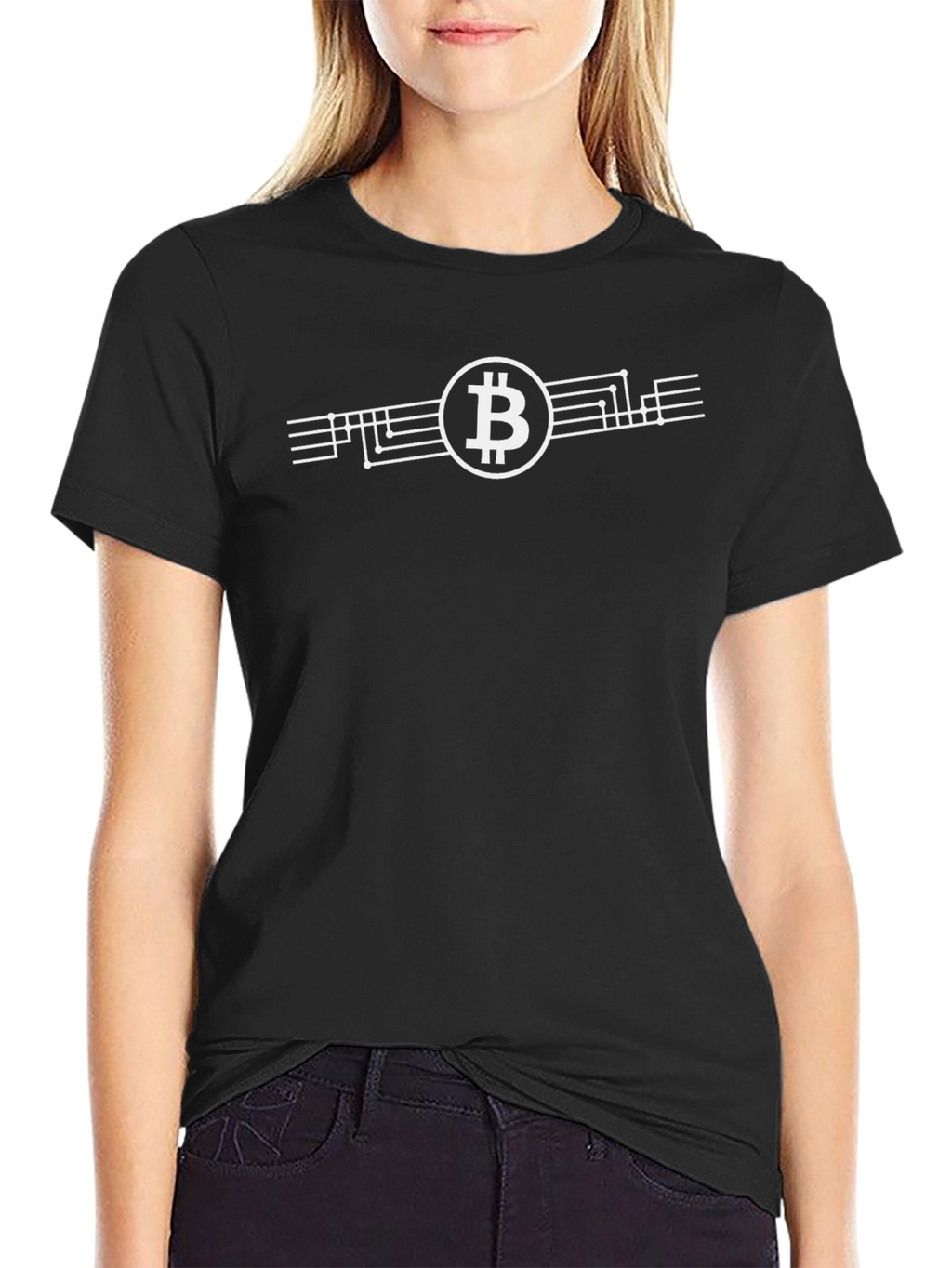 Bitcoin Circuit Board Graphic Tee - Black Cotton T-Shirt