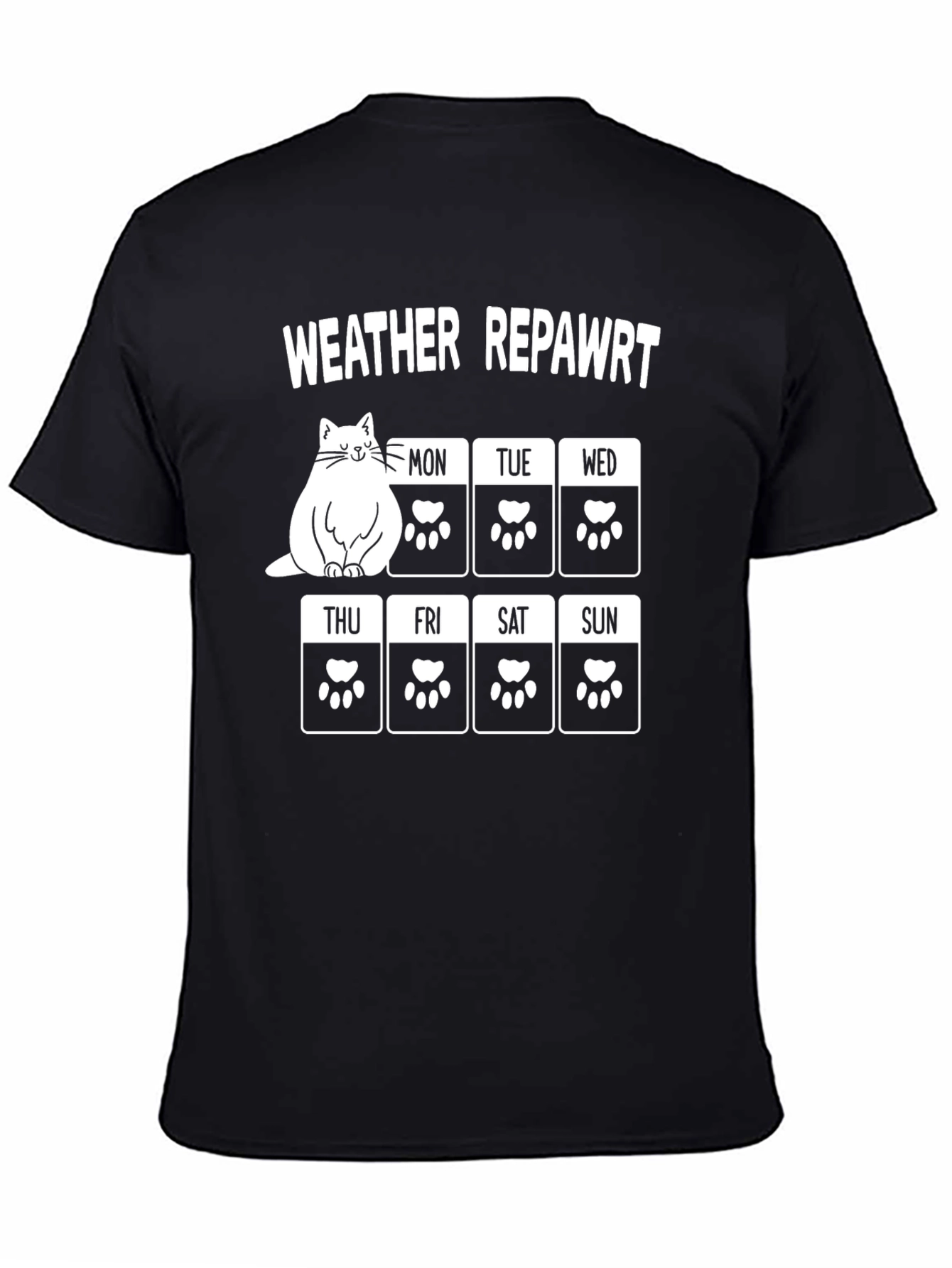Funny Cat Weather Report Graphic T-Shirt