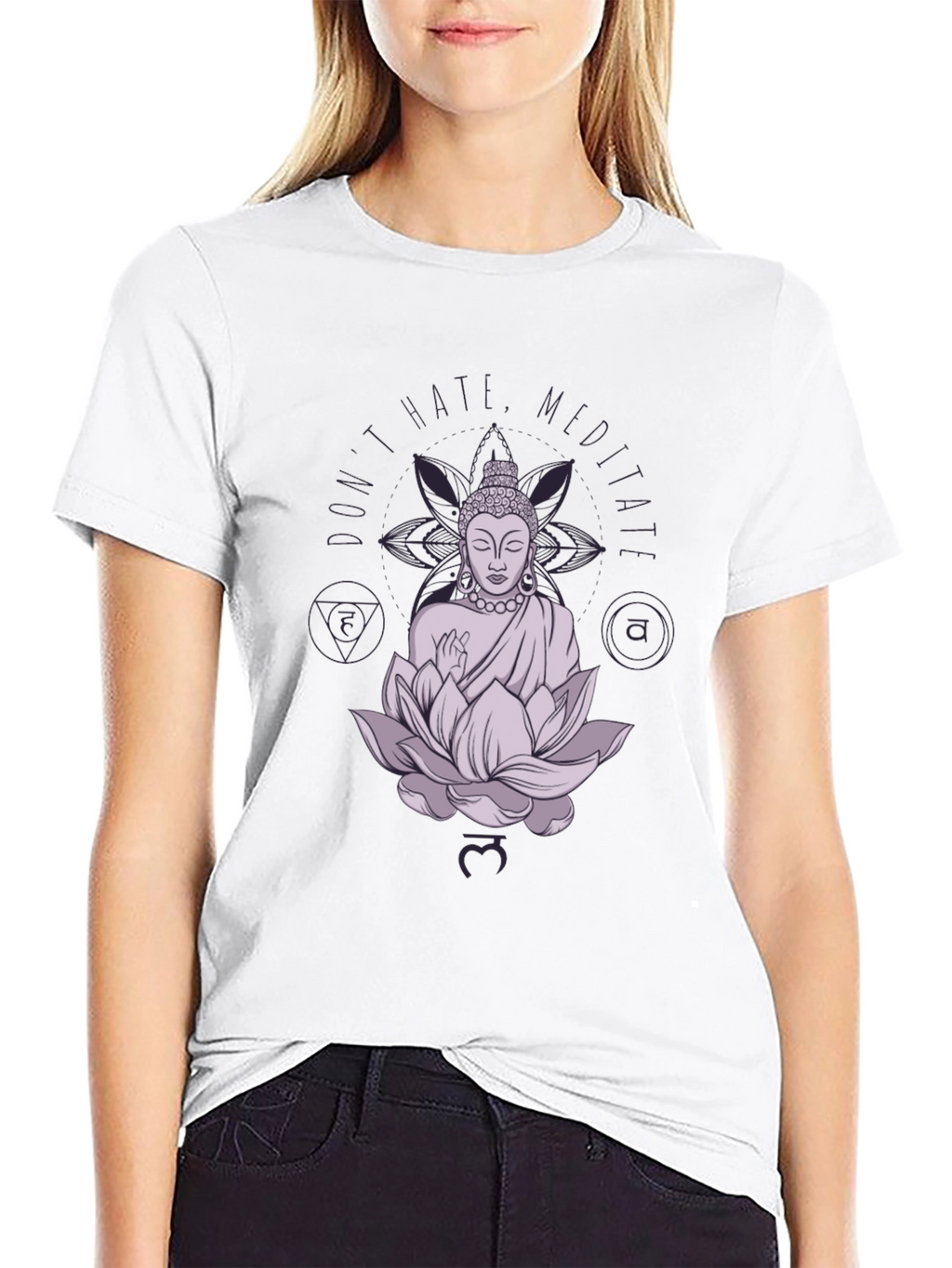 Meditate Buddha Graphic Black Tee