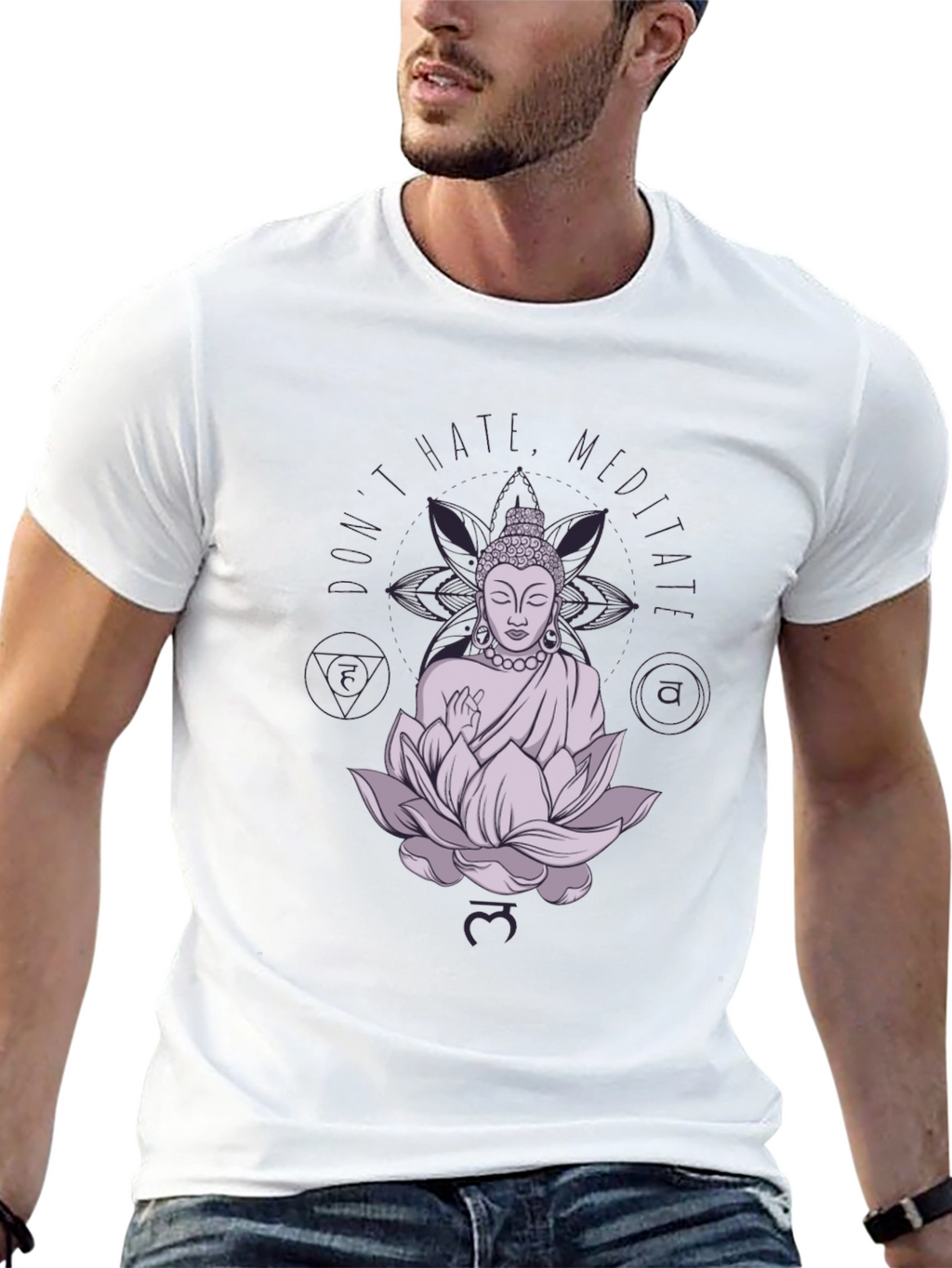 Meditate Buddha Graphic Black Tee