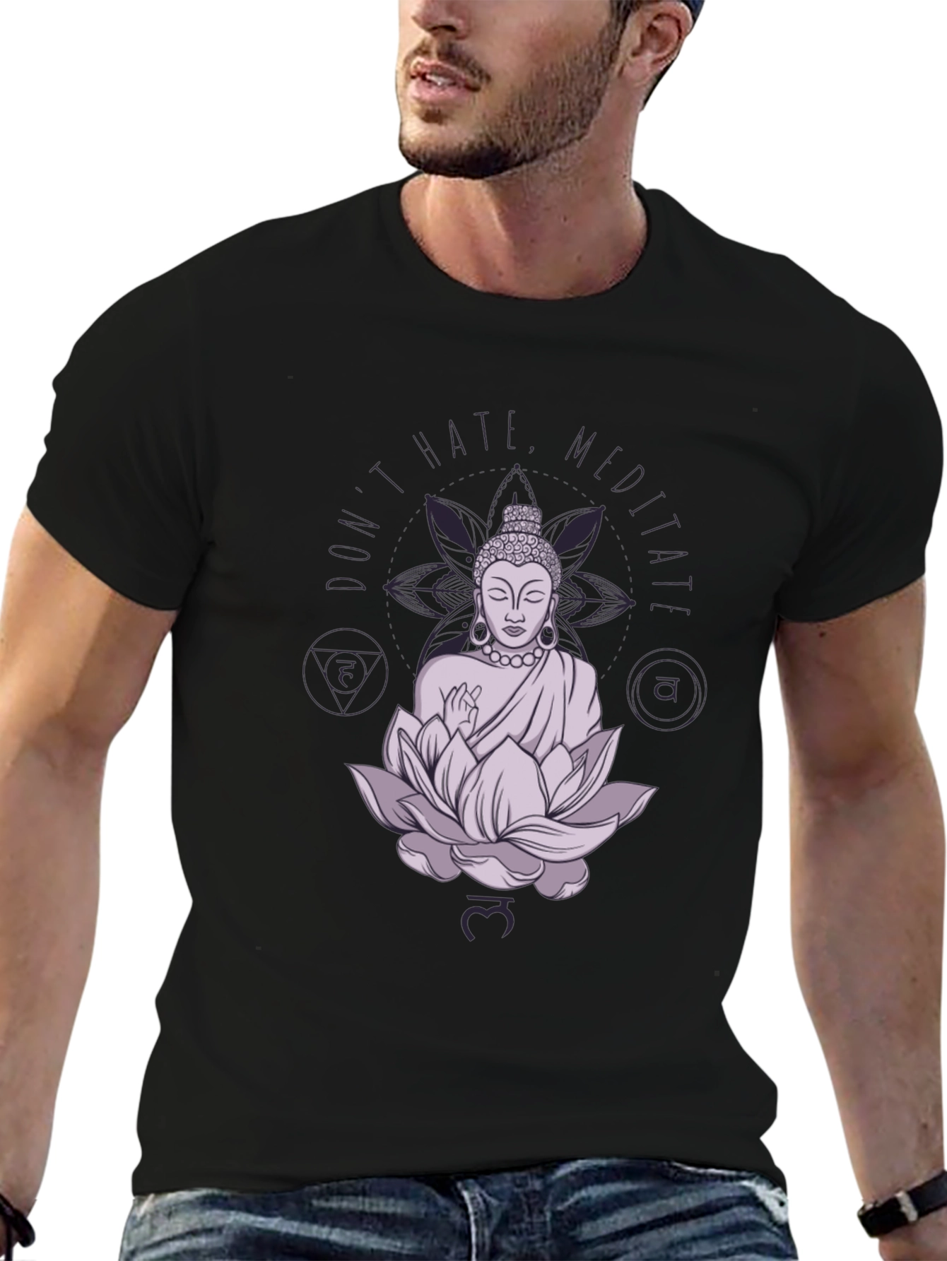 Meditate Buddha Graphic Black Tee