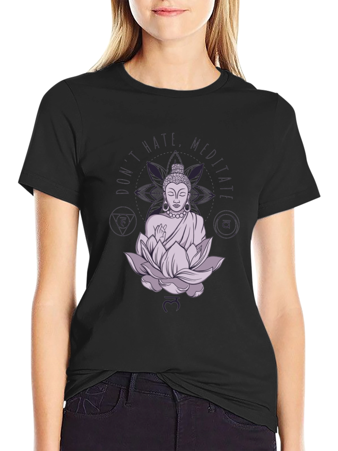Meditate Buddha Graphic Black Tee