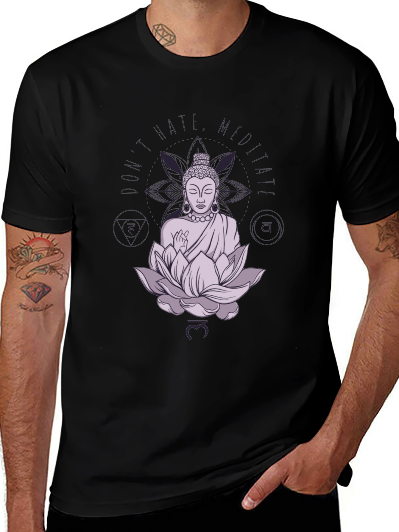 Meditate Buddha Graphic Black Tee