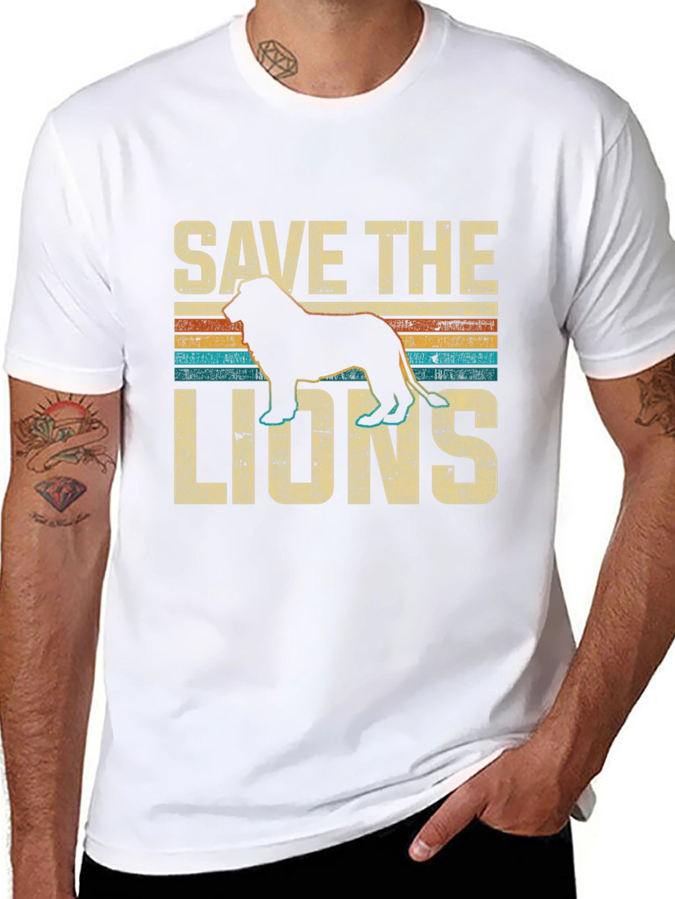Save The Lions Retro Graphic Tee