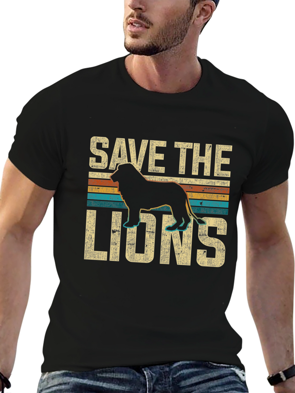 Save The Lions Retro Graphic Tee