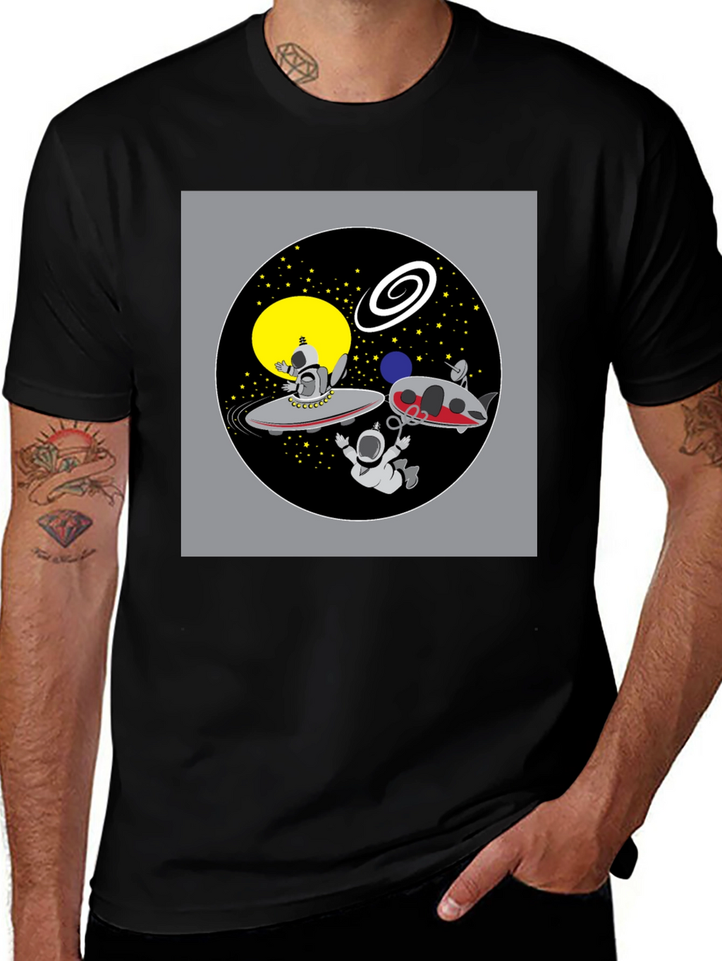 Space Cartoon Graphic T-Shirt