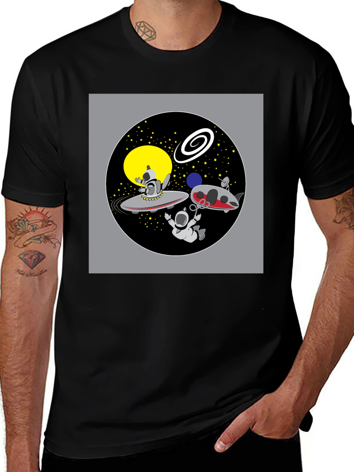 Space Cartoon Graphic T-Shirt